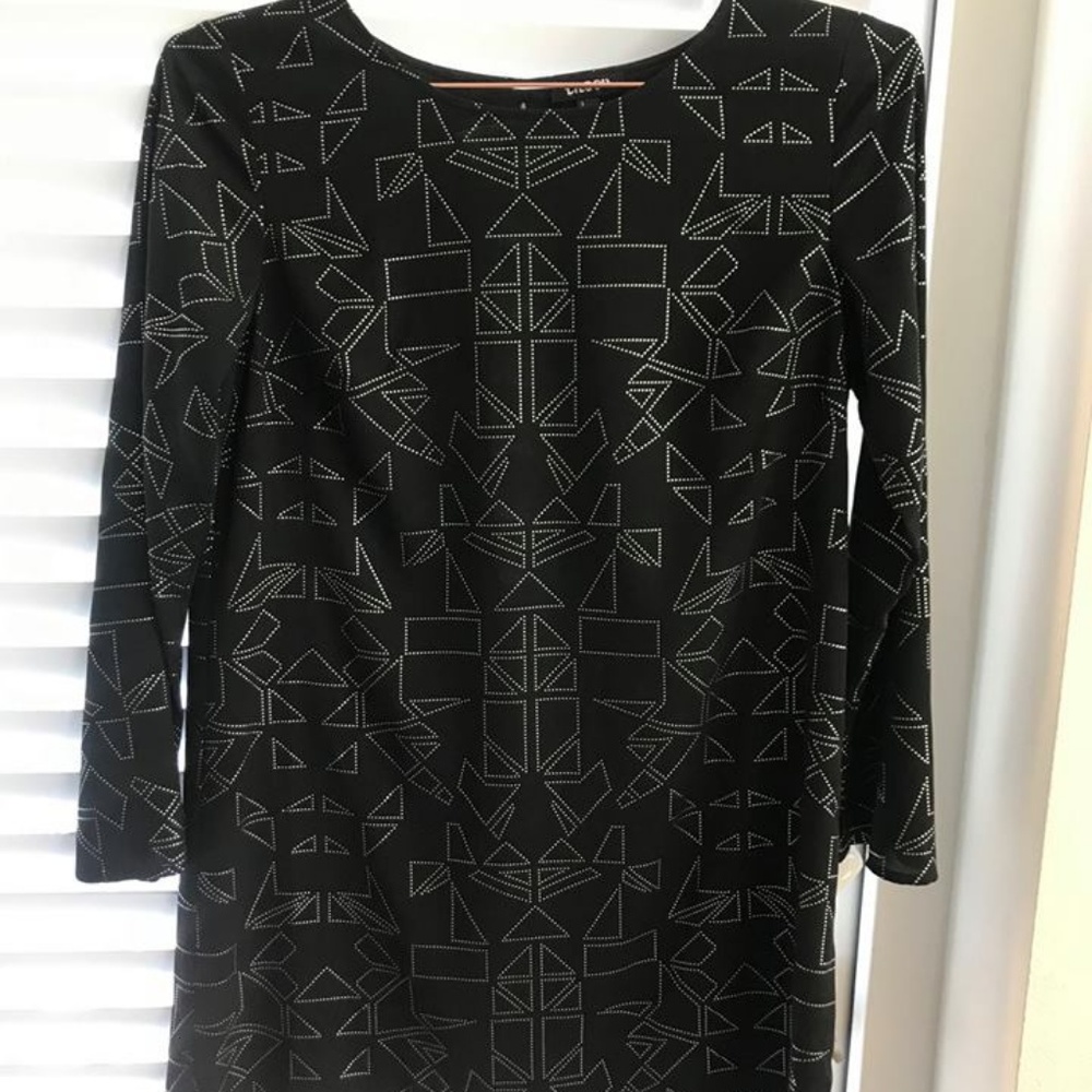 Black metallic geometric shift dress (Nordstrom)